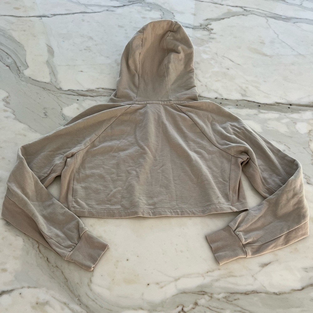 GYMSHARK BEIGE TONE CROPPED SWEATSHIRT HOODIE SIZE XS - Picture 6 of 14
